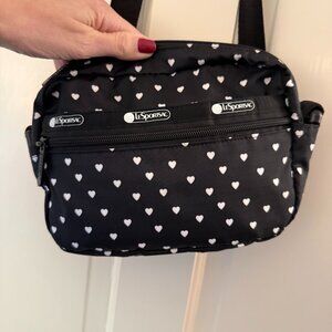 NEW LeSportsac Crossbody Candace convertible shoulder to belt bag heart print